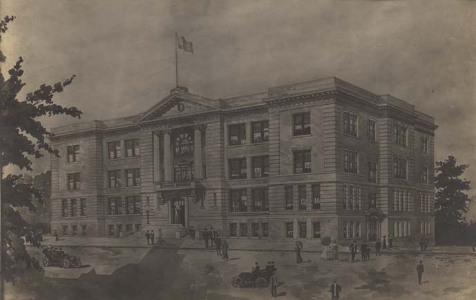 1909 Artist Rendering of New Sidney Lanier High School Opening in Fall of 1910
